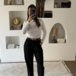 ARKA KAPAK CEP ÖN PİLİ KEMERLİ LİKRALI PANTOLON - SİYAH