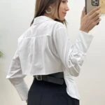 ARKA KEMERLİ PAMUK GÖMLEK - BEYAZ