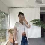 ARKA TÜL İÇ BRİT DETAY PAMUK GÖMLEK - BEYAZ