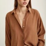 ARKA UZUN BASİC MODAL GÖMLEK - KAHVE