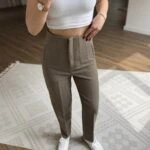 ARKA V PENSLİ ZR MODEL KUMAŞ VİSKON PANTOLON - VİZON