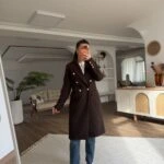 ARKA YIRTMAÇ SİLVER DÜĞME KRUVAZE KAŞE KABAN - KAHVE