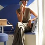 ASİMETRİK YELEK PALAZZO PANTOLON TAKIM - HAKİ