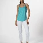 ASKI AYARLI ETEĞİ LAZER KESİM MODAL ATLET - PETROL