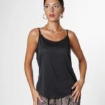 ASKI AYARLI ETEĞİ LAZER KESİM MODAL ATLET - SİYAH