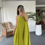 ASKI AYARLI ÖN VA SALAŞ ELBİSE - FISTIK YEŞİLİ