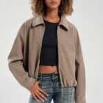 ASTARLI BEL BÜZGÜ NUBUK GÖRÜNÜM CEKET - HAKİ