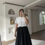 ASTARLI UZUN BALON ETEK - SİYAH