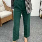 ATLAS BORU PAÇA KUMAŞ PANTOLON - YEŞİL