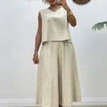 ATLET + BOL PAÇA BİLEK BOY KETEN TAKIM - TAŞ