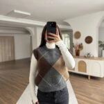 BAKLAVA DESEN BİSİKLET YAKA SÜVETER - ANTRASİT