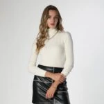 BALIKÇI FİTİLLİ CROP TRİKO - KREM