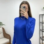 BALIKÇI KOL YIRTMAÇLI TRİKO - SAKS