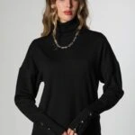 BALIKÇI SALAŞ KOL DÜĞME TRİKO - SİYAH