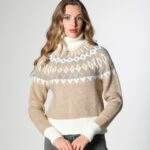 BALIKÇI YAKA KALIN KAZAK - BEJ