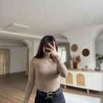 BALIKÇI YAKA KAŞMİR KARIŞIM İNCE MODAL BLUZ - VİZON