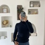 BALIKÇI YAKA KOL DROP VİSKON KAZAK - LACİVERT