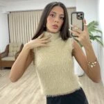 BALIKÇI YAKA POFUDUK SÜVETER - BEJ