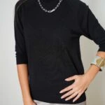 BALIKÇI YAKA TRUVAKAR KOL VİSKON KAZAK - SİYAH