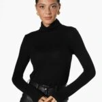 BALIKÇI YAKA UZUN KOL VİSKON TRİKO - SİYAH