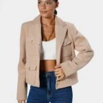 BALIKSIRTI DESEN 4 DÜĞME ASTARLI KAŞE CEKET - CAMEL