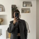 BALIKSIRTI YAKALI DİK CEP KISA PAMUK CEKET - ANTRASİT