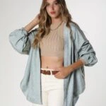 BAROK DESEN KİMONO - AÇIK MAVİ