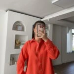 BASİC MODAL ARKA UZUN GÖMLEK - ORANGE