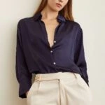 BASİC SATEN GÖMLEK - LACİVERT