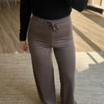 BEL BAĞCIKLI PİKE BOL PAÇA İNCE MODAL EŞOFMAN - KAHVE