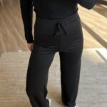 BEL BAĞCIKLI PİKE BOL PAÇA İNCE MODAL EŞOFMAN - SİYAH