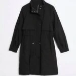 BEL BÜZGÜ SIRT KAPAKLI PARAŞÜT KUMAŞ TRENÇ - SİYAH