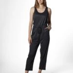 BEL BÜZGÜLÜ ASKILI MODAL TULUM - SİYAH