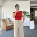 BEL LASTİK ASTARLI ÖN DİKİŞ KETEN PANTOLON - NATUREL