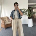 BEL LASTİK CEPLİ RAHAT PALAZZO MODAL PANTOLON - TAŞ