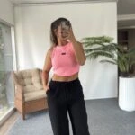 BEL LASTİK CEPLİ RAHAT PAMUK PANTOLON - SİYAH