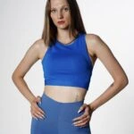 BEL LASTİK CROP ATLET - KOYU MAVİ