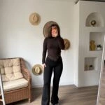 BEL LASTİK İSPANYOL PAÇA TAYT - SİYAH