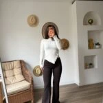 BEL LASTİK İSPANYOL PAÇA TAYT - KAHVE