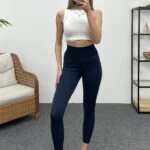 BEL LASTİKLİ ÇELİK TAYT - LACİVERT