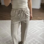 BEL LASTİKLİ CEPLİ ÖN DİKİŞ VİSKON KARIŞIM PANTOLON - TAŞ