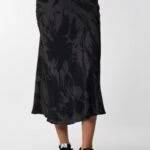 BEL LASTİKLİ ETEK - SİYAH-GRİ