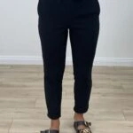 BEL LASTİKLİ FİTİLLİ PANTOLON - SİYAH