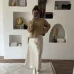 BEL LASTİKLİ SATEN ETEK - VANİLYA