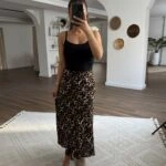 BEL LASTİKLİ VEREV ETEK - LEOPAR