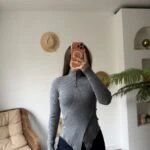 BELDEN DÜĞMELİ DİK YAKA VİSKON TRİKO - KOYU GRİ