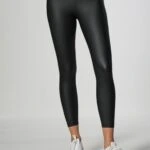 BELİ LASTİKLİ MAT DERİ TAYT - SİYAH