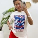 BELİEVE YAZI RENKLİ BASKI TİŞÖRT - EKRU