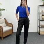 BİNİCİ MODEL DERİ PANTOLON - SİYAH