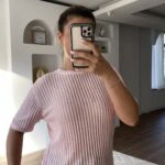 BİSİKLET YAKA AJURLU VİSKON BLUZ - PEMBE